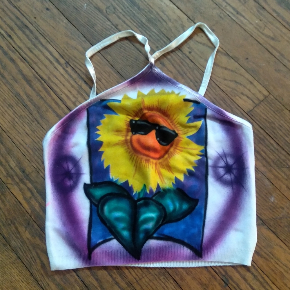 New Airbrush mellow sunflower camisole